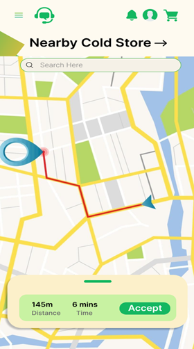 COStore map with GPS directions to a nearby cold store